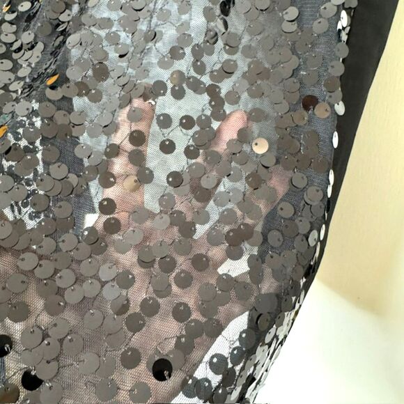 LANE BRYANT BLACK SHEER SEQUIN POPOVER TOP PLUS SIZE 18 NWOT - Picture 8 of 10